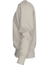 Buzo color beige de cuello redondo, con logo CK bordado en el pecho.