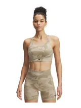 Musculosa deportiva Project Rock color beige con estampado de camuflaje.