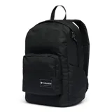 Mochila Columbia unisex modelo Zigzag II de 22 litros, color negro. Cuenta con respaldo acolchado, funda interna para laptop de hasta 15 pulgadas, bolsillos frontales para accesorios, bolsillo lateral para botella de agua, base plana acolchada y asa superior.