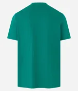 Remera blanca de algodón con cuello redondo y mangas cortas. Estampa frontal con el logo de Kodak en azul.