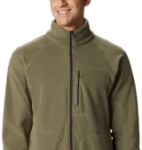 Polar Columbia Fast Trek II Fleece para hombre, color verde oliva, con cierre frontal completo, cuello alto y bolsillos laterales y en el pecho con cierre.