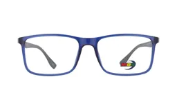 Armazón para lentes de receta MDQ modelo T42, de forma rectangular y color azul.