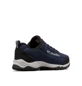 Zapatillas de trekking Columbia Firecamp Fleece III para hombre, color azul marino con detalles en negro y gris. Confeccionadas en material textil acolchado con forro polar y suela de goma con tecnología Omni-Grip.
