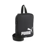 Bandolera negra con logo Puma estampado en blanco.