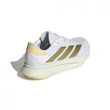 Championes Adidas Duramo SL2 de running para mujer, color blanco con detalles dorados.