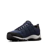 Zapatillas de trekking Columbia Firecamp Fleece III para hombre, color azul marino con detalles en negro y gris. Confeccionadas en material textil acolchado con forro polar y suela de goma con tecnología Omni-Grip.