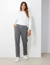 Pantalón jogger blanco de algodón con pretina elastizada.
