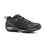 Championes Hi-Tec Patsy de trekking color negro, con capellada de cuero sintético y malla, entresuela de EVA y suela de goma con buen agarre.