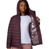 Campera puffer color borgoña con capucha, cierre frontal y bolsillos laterales con cierre. El forro termorreflectivo Omni-Heat™ retiene el calor mediante puntos plateados que reflejan el calor corporal. El aislamiento Thermarator™ 100 % poliéster reciclado te mantiene abrigado con fibras sintéticas livianas que retienen el calor incluso cuando están mojadas.