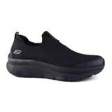 Championes Skechers D'Lux Walker Quick Upgrade, color negro, sin cordones, con tecnología Stretch Fit para mayor comodidad y plantilla de espuma viscoelástica con refrigeración por aire.
