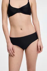 Culotte de bikini marrón con estampado de piel de serpiente.