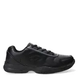 Championes Lotto de cuero color negro, con cordones y logo de la marca en el lateral.