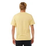 Remera amarilla de algodón con cuello redondo y mangas cortas. Marca Rip Curl, modelo Plain Wash.