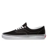 Championes Vans Era negros con costuras blancas y suela blanca.
