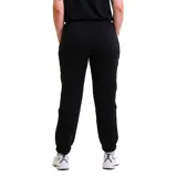 Pantalón deportivo negro de mujer, estilo jogging, con puños elásticos en los tobillos y cordón ajustable en la cintura. Presenta un pequeño logo blanco de Diadora en el muslo derecho.