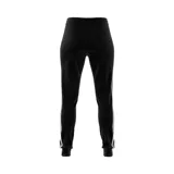 Pantalón de jogging Adidas Essentials French Terry para mujer, color negro con tres rayas blancas a los costados.