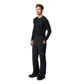 Pantalón de esquí negro Columbia Titanium Cirque Bowl para hombre, con tirantes elásticos ajustables, costuras selladas, tecnología impermeable y transpirable Omni-Tech, forro termorreflectante Omni-Heat Infinity, ventilación con cremallera en las piernas, rodillas articuladas, bolsillos con cremallera, protectores de puños interiores reforzados y polaina interna en la pierna.