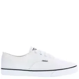 Championes urbanos de lona color azul marino, con cordones blancos y suela blanca con línea negra. Logo de la marca en el lateral.