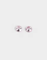 Aros pasantes plateados con cubic zirconia, con cierre de tope a presión.