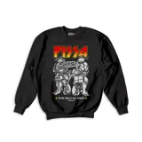 Buzo negro de algodón con estampado de las Tortugas Ninja comiendo pizza y la frase "Pizza Rolls All Night".