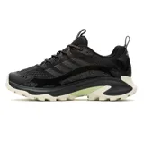 Zapatillas de trekking Merrell Moab Speed 2, color negro con detalles en gris y suela beige.