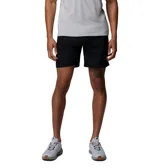 Short de baño negro con cintura elástica ajustable con cordón, calzoncillo interior de malla, bolsillos laterales y bolsillo trasero con cierre.