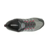 Zapatillas de senderismo Merrell Crosslander 3 para hombre, color gris y negro con detalles en rojo.