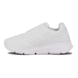 Championes blancos de cuero sintético con cordones elásticos.