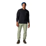 Buzo negro de cuello redondo, marca Columbia, modelo Meridian Creek Crew. Tiene logo de la marca bordado en el pecho.