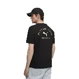 Remera negra de manga corta con cuello redondo y logo Puma Athletics estampado en el pecho.