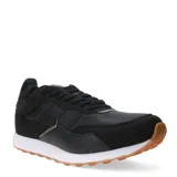 Championes de hombre en negro y gris, con parte superior de material sintético y suela de goma.