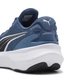Championes de running Puma Scend Pro 2, color azul con detalles en blanco y negro.