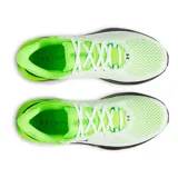 Championes de running Under Armour Infinite Pro 2, color blanco con detalles en verde flúor y negro.