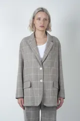 CHAQUETA EN CHECK DE ALGODON