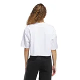 Remera corta Adidas Essentials, color blanco con logo pequeño en el centro del pecho.