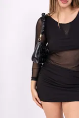 Vestido corto de lycra con estampado animal print.