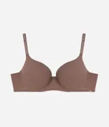 Soutien de microfibra texturizada color marrón, con breteles ajustables y copas.