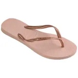 Ojotas Havaianas Slim color blanco con tiras finas.