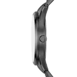 Reloj Armani Exchange negro con caja de acero inoxidable de 42mm, esfera negra con efecto sunray, cristal mineral y movimiento de cuarzo multifuncional (hora, fecha y día). Correa de acero inoxidable negra de 20mm con cierre desplegable con botones a presión. Resistente al agua hasta 50 metros.