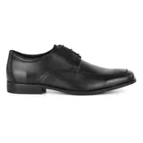Zapato de vestir acordonado color marrón oscuro, con puntera cuadrada y suela de goma.