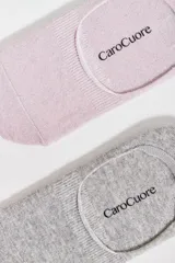 Pack de dos pares de medias invisibles, una en color rosa y otra en color gris.