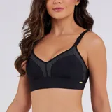 Soutien modelador de microfibra color lila, sin aro y con breteles regulables.