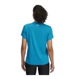 Remera deportiva Under Armour Tech Textured, color azul con textura jaspeada y logo en el pecho.