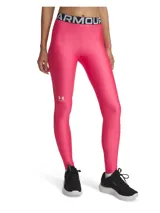 Calza deportiva Under Armour HeatGear color azul brillante, con cintura alta elástica con logo de la marca.