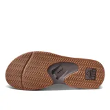 Ojotas Reef Leather Fanning de cuero color marrón, con plantilla contorneada, soporte de arco anatómico y suela de goma con cámara de aire.