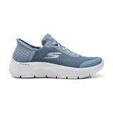 Zapatillas deportivas de malla y material sintético color azul, con plantilla de memoria y exterior sin cordones.