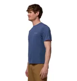 Remera azul de manga corta para hombre, marca Columbia, modelo Zero Rules Light SS. Confeccionada con tejido transpirable Omni-Freeze ZERO™ y Omni-Wick™ para mayor frescura y secado rápido.