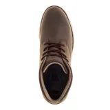 Bota Caterpillar Elude WP color marrón, de cuero impermeable, con forro de malla de nylon y plantilla de microfibra.