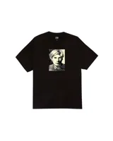 Remera negra de algodón con estampado frontal de Andy Warhol.