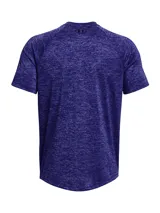 Remera deportiva Under Armour Tech 2.0 para hombre, color azul jaspeado, de manga corta y cuello redondo.